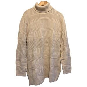 Eight Eight Eight 100% Cotton Knit Off White Turtleneck Sweater